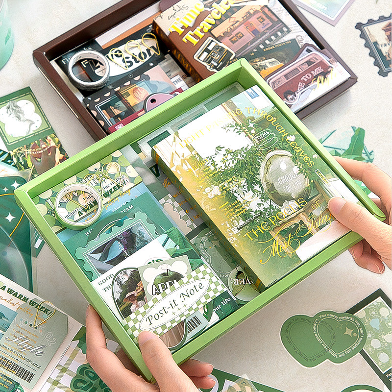 

116pcs/pack Decor Scrapbook PET Sticker Materials Paper Combo Kit DIY Junk Journal Collage Photo Album Vintage Stickers