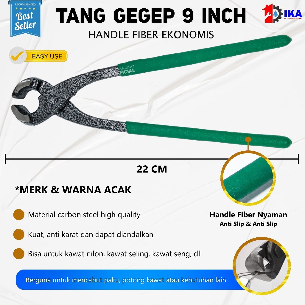 MURAH Tang Gegep Kakak Tua Pemotong Kawat Gagang Karet MURAH 9" / Tang Gegep / Kakaktua / pemotong b