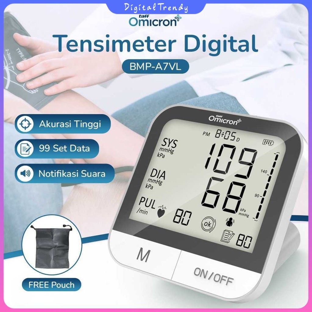 TaffOmicron Tensimeter Digital Pengukur Tekanan Darah English Voice - BMP-A7VL