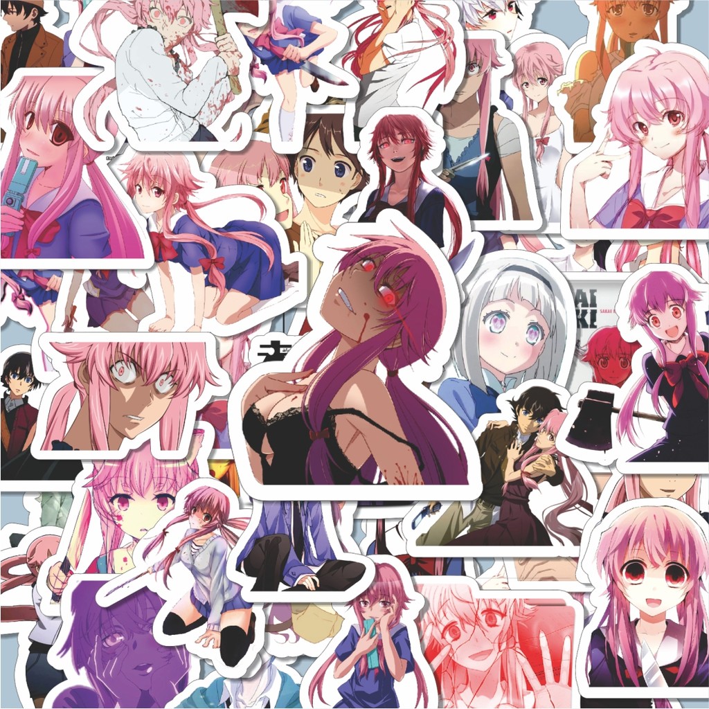 

100PCS Lucu Stiker Anime Series Mirai Nikki Karakter Mix 1 Stiker Aesthetic Stiker Anti Air Stikers Berperekat Waterproof sticker decal buat Motor Helm Buku Journal Koper Casing HP Laptop Botol Minum Hadiah anak