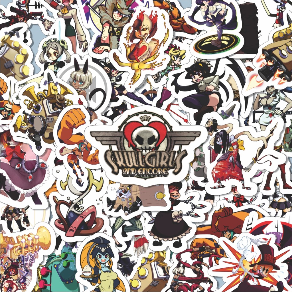 

100PCS Lucu Stiker Game Series Skullgirls Karakter Mix 3 Stiker Aesthetic Stiker Anti Air Stikers Berperekat Waterproof sticker decal buat Motor Helm Buku Journal Koper Casing HP Laptop Botol Minum Hadiah anak