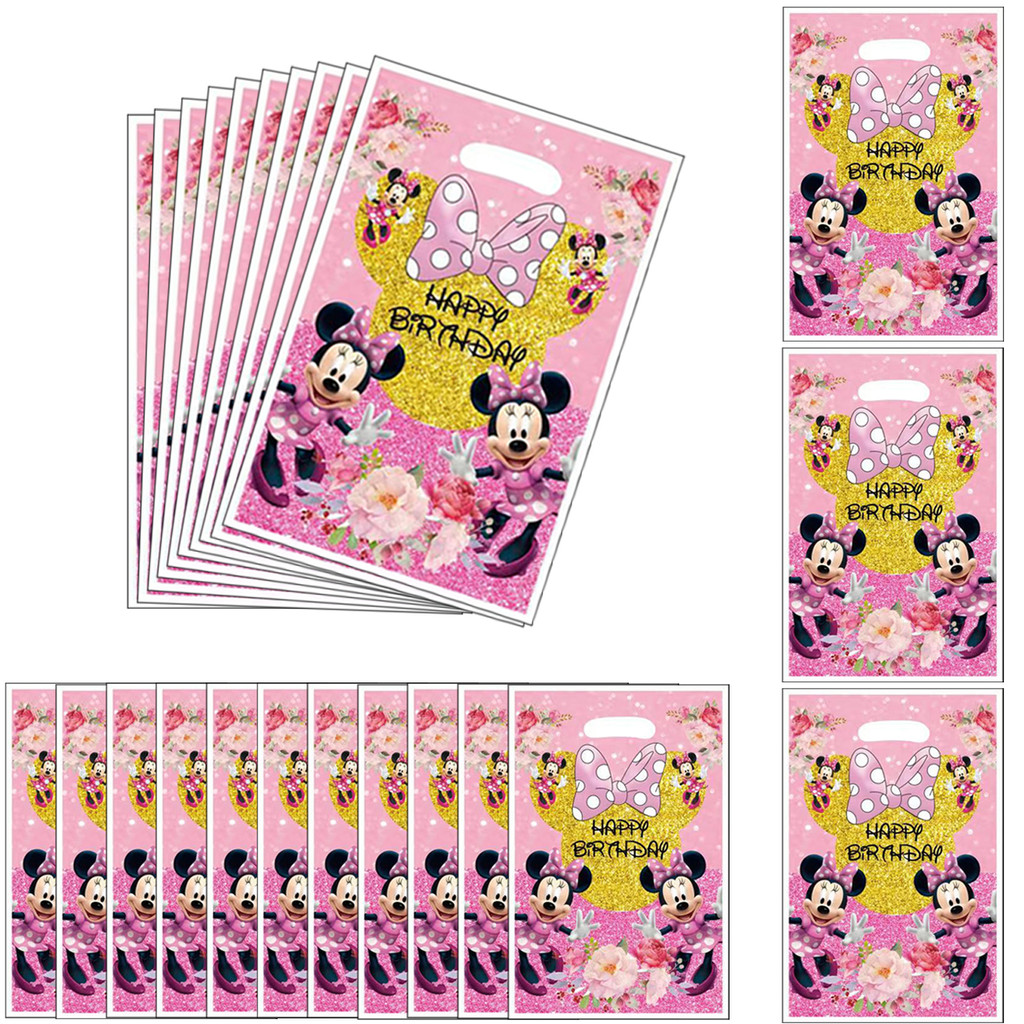 

30pcs Disney Minnie Birthday Party Gift Bags，Minnie Candy Bags ， Minnie Goody Bags，Minnie Birthday Party Supplies Decorations，Mi
