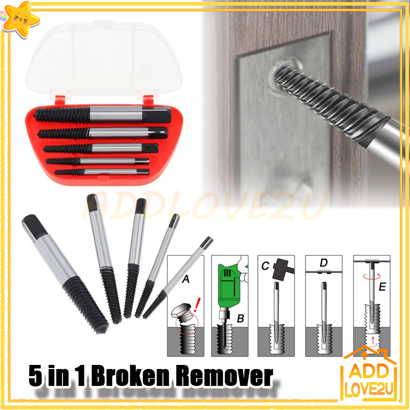 Alat Pembuka Baut Kran Rusak Pipe Screw Extractor Set 5PCS/Screw Extractor Set/5pcs Screw Extractor 