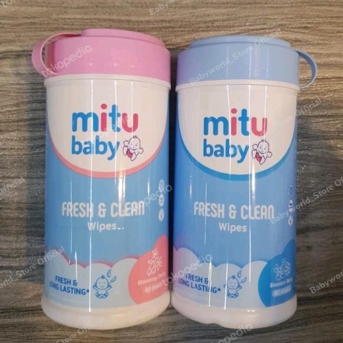 Mitu Baby Wet Wipes Tissue Basah 60 Sheets Biru / Pink