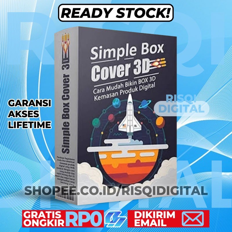 PROMO Template 3D COVER BOX MOCKUP Digital Product - Desain Cover Digital Template dan Tutorial- (ba