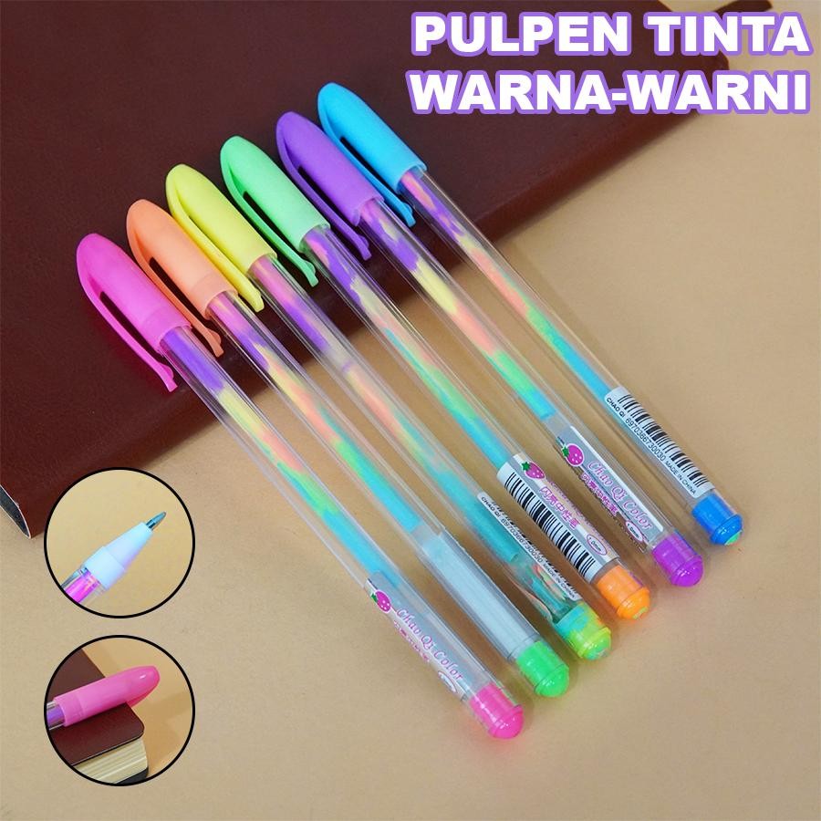 

Pulpen Gel Pelangi Warna - Warni 6pcs ART Pulpen 1.0MM ATK Perlengkapan Sekolah PE- 010601