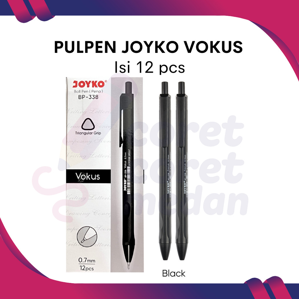 

PULPEN JOYKO BP-338 VOCUS | VOKUS TINTA HITAM 0.7MM PER BOX ISI 12 PCS