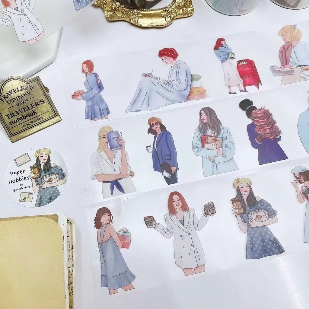 

Lovely Piscoletters Paper Hobbies Washi PET Tape for Planner Card Making DIY Scrapbooking Plan Decorative Sticker