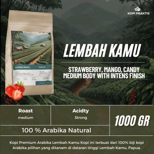 

ROASTED BEANS ARABIKA NATURAL LEMBAH KAMU 1000 GR | 1 KG | BIJI KOPI SANGRAI | Coffee - GILING HALUS