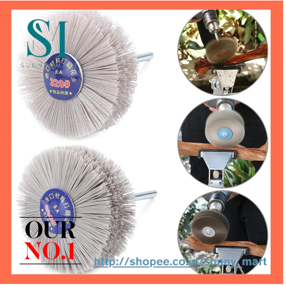 1pc 80#-600# Abrasive Nylon Wheel Brush Woodwork Furniture Polishing Brush 6mm Shank 80MM Diameter H