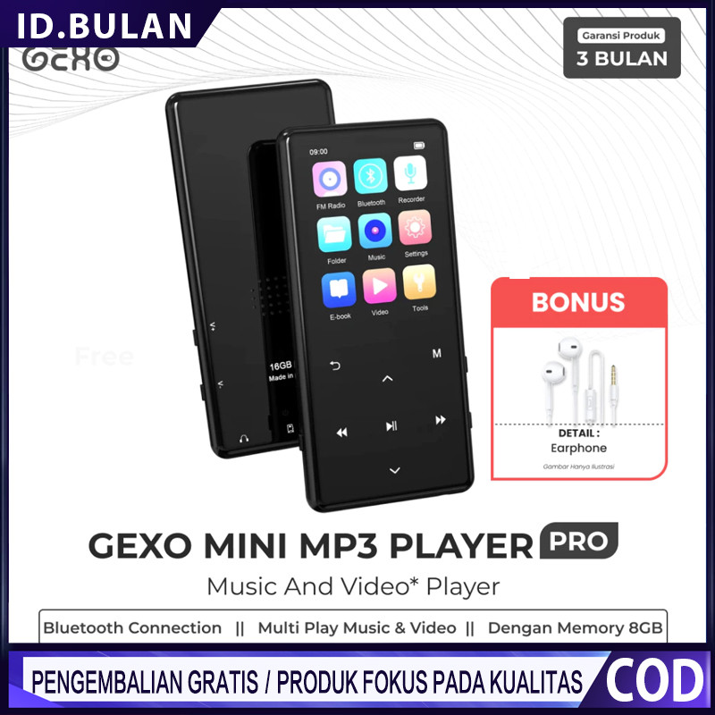 GEXO MP3 PRO Digital Audio Video Player 1.77 Inch Bluetooth 4.2 500mAh DAP MP4 Digital Audio Player 