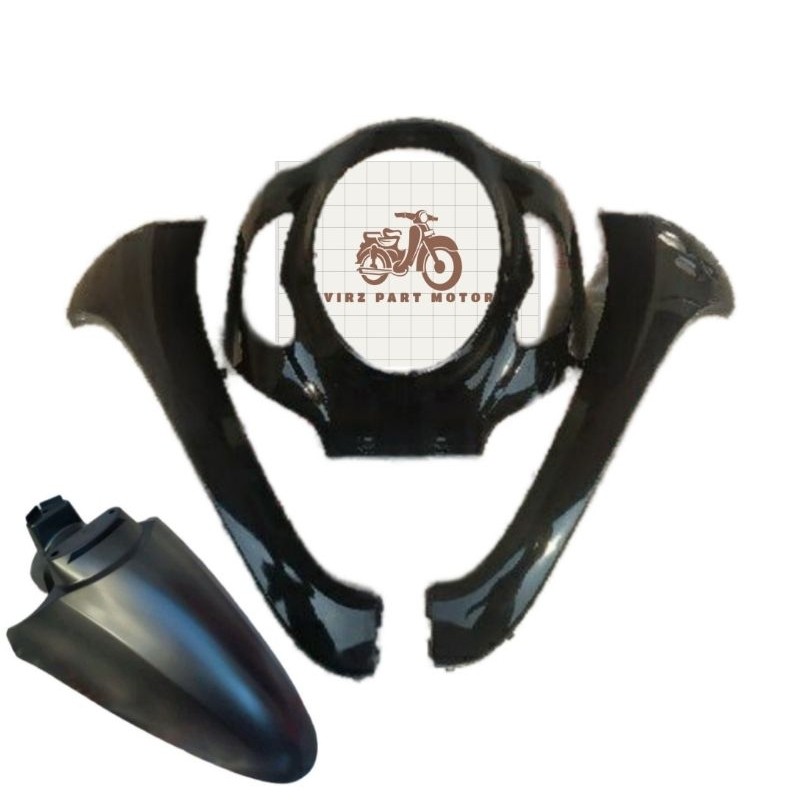 Cover Front Cover Body Depan Honda Scoopy 2020-2024 Scoopy Fi Esp New Pristige Hitam Glowsy