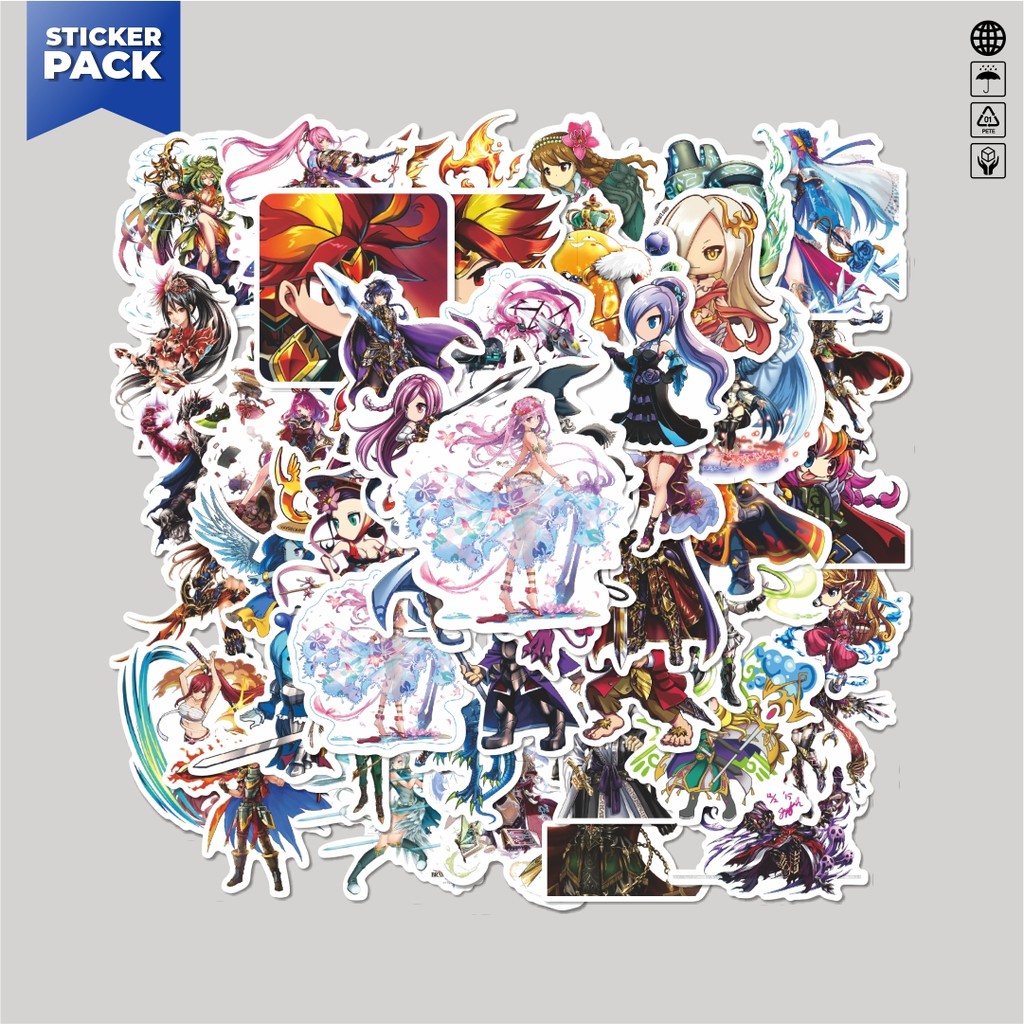 

[100PCS]Stiker Pack Stiker Game Brave Frontier Char Mix 11 Aesthetic Vinyl Anti Air Dekorasi Sticker Laptop Buku Journal Koper Helm Casing HP Gitar Helm Skateboard