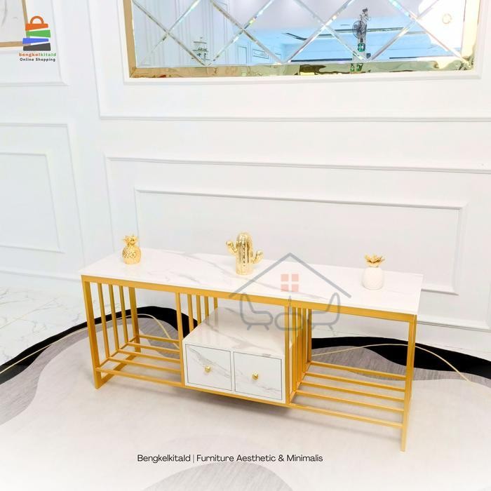 Meja TV Credenza Rapunzel| Bufet Minimalis Modern Terbaru I Lemari TV Minimalis ModernI Rak Tv Besi 