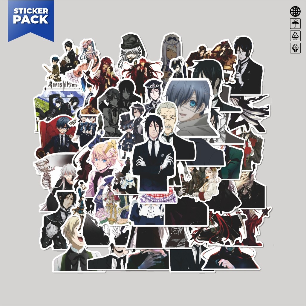 

[100PCS]Stiker Pack Stiker Anime Black Butler Char Mix 2 Aesthetic Vinyl Anti Air Dekorasi Sticker Laptop Buku Journal Koper Helm Casing HP Gitar Helm Skateboard