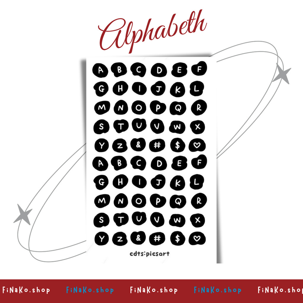 

Stiker Sheet Alphabeth Aesthetic Ins Korea Untuk Dekorasi Scrapbook, Sticker Journaling, Phonecase, Headphone, Stiker Lucu