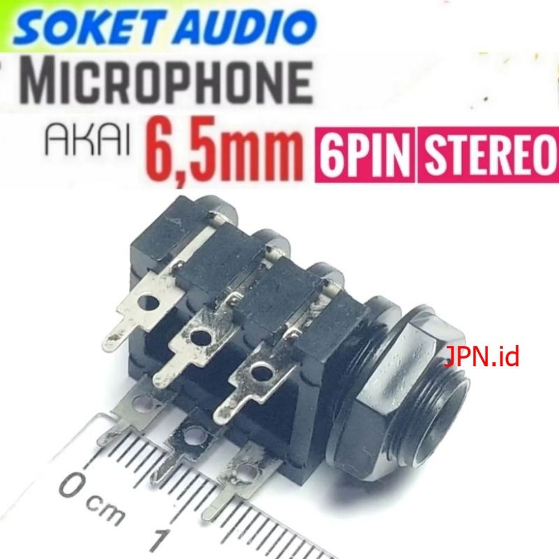 Jack Soket Mic Stereo 6 Pin Akai Toa 6.5mm Kelabang Microphone Headphone Audio - JPN