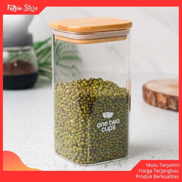 Toples Kaca Kedap Udara Besar Kecil Estetik Tutup Kayu Unik Lebaran - Fatria Store