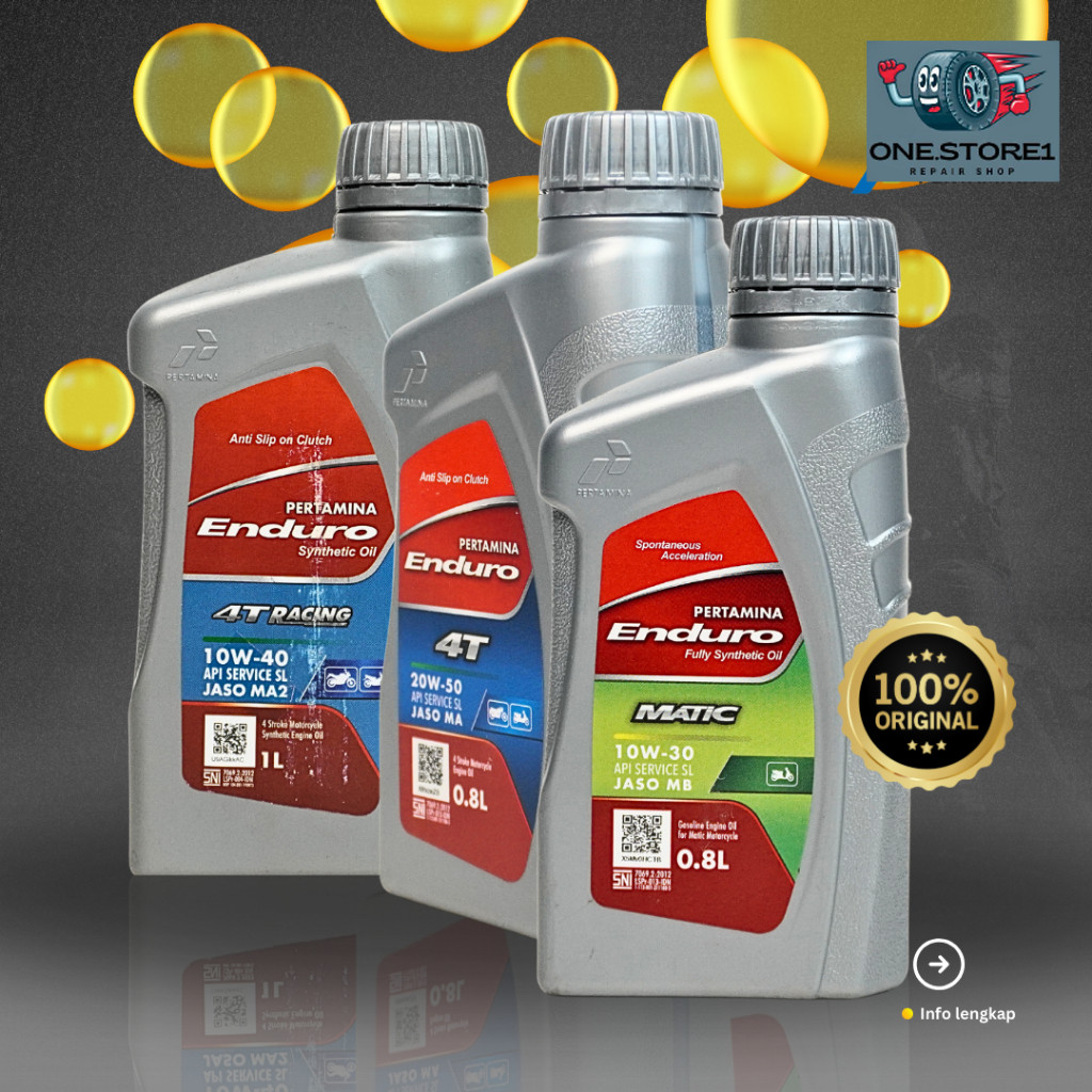 DJM Oli Original Pertamina Enduro Matic 0,8L, Enduro 4T 0,8L, Enduro 4T Racing Untuk Motor