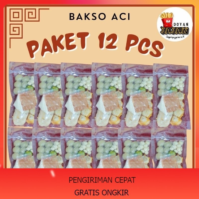 

BASO ACI VIRAL paket 12pcs murah kemasan vakum / boci baso Aci / bakso Aci hot jeletot / bakso Aci enak murah / boci sehat halal