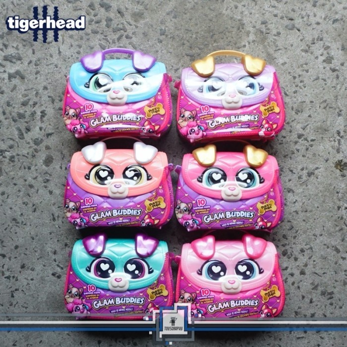 

Tiger Head Glam Buddies Surprise Puppy Purse Pets Mainan Tas Anak Furby