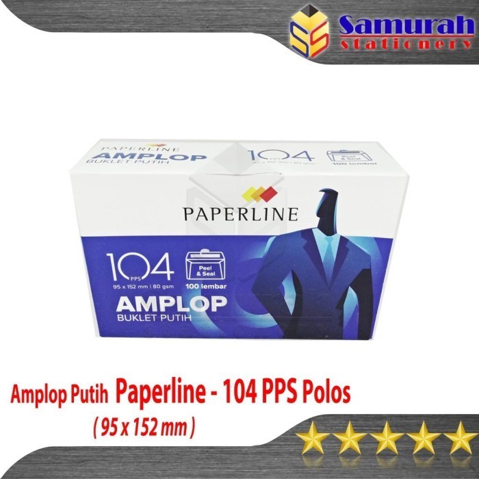 

Amplop Kertas Putih Polos Paperline 104 pps isi 100 ( 95 x 152 mm )