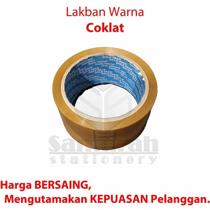 

Lakban OPP Gold Pack 45 mm 60 Yard Solasi Besar Bening Goldpack 2" in - Cokelat