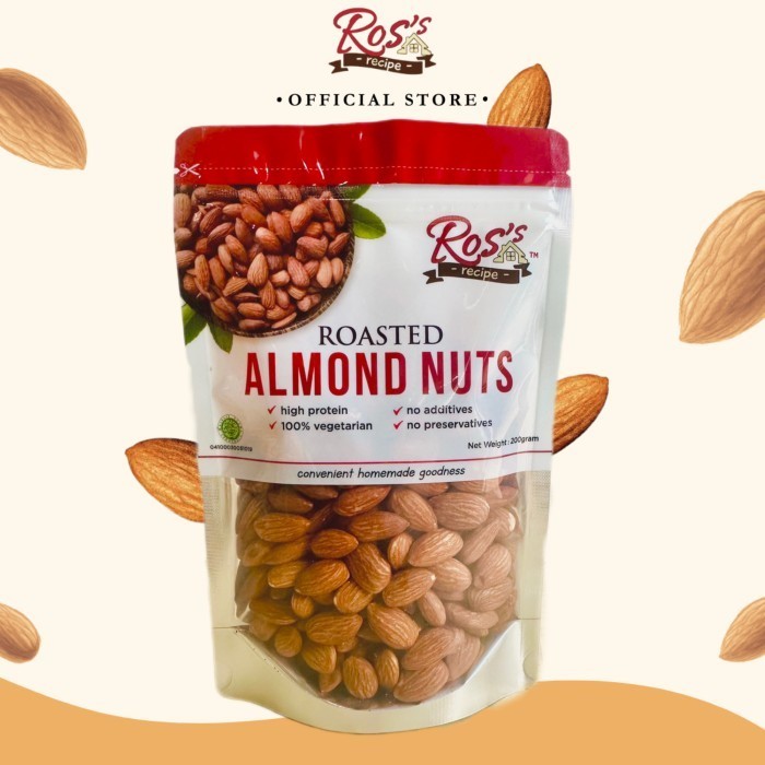 

HEMAT! Kacang Almond Premium 200 gr- kacang panggang - oven - roasted