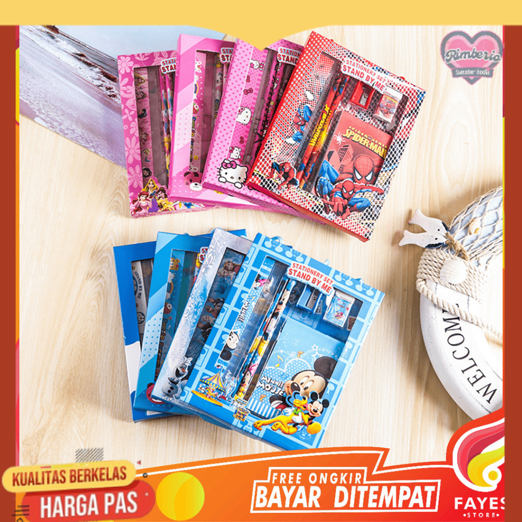 

FAYES COD Alat Tulis Set 6 in1 Karakter / Stationery Notebook Pen / Paket Buku & Alat Tulis STY04