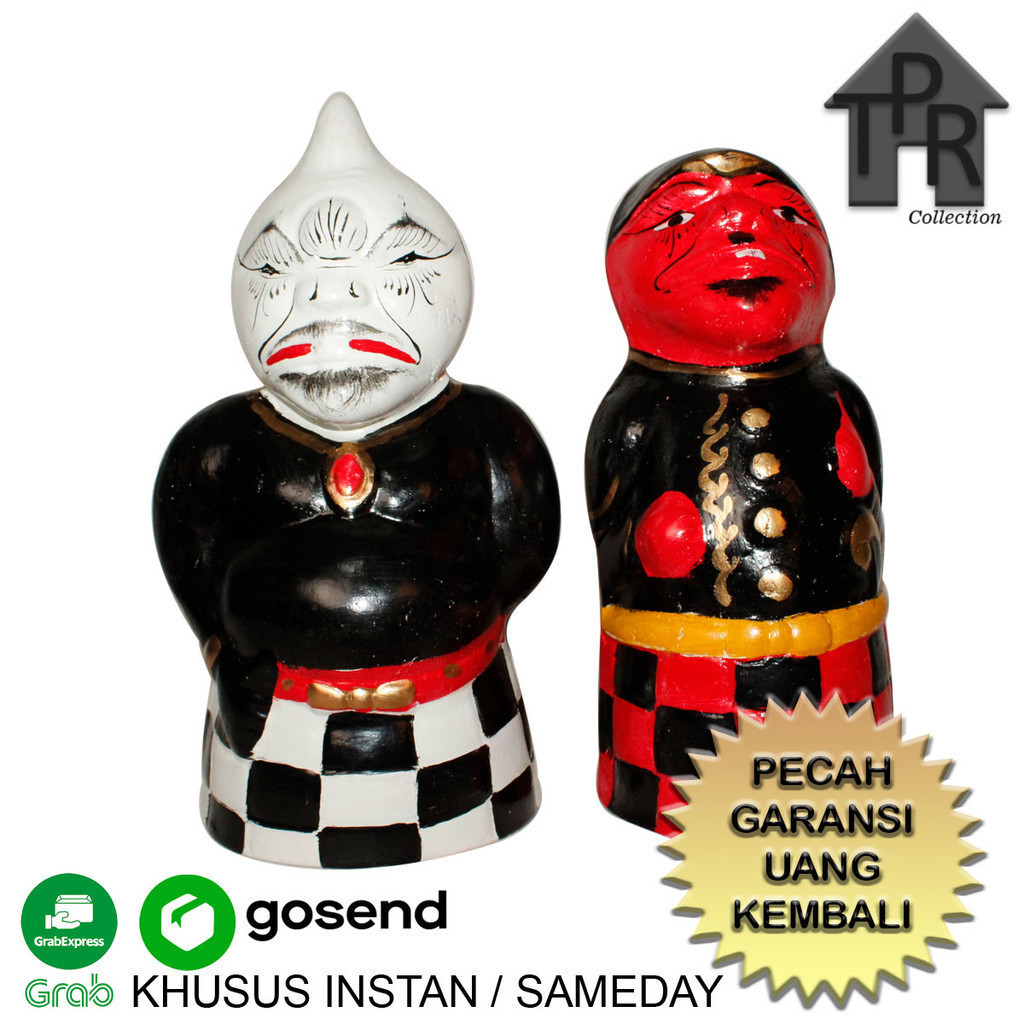 Gerabah - Celengan Tanah Liat / Piggy Bank Semar Dan Cepot