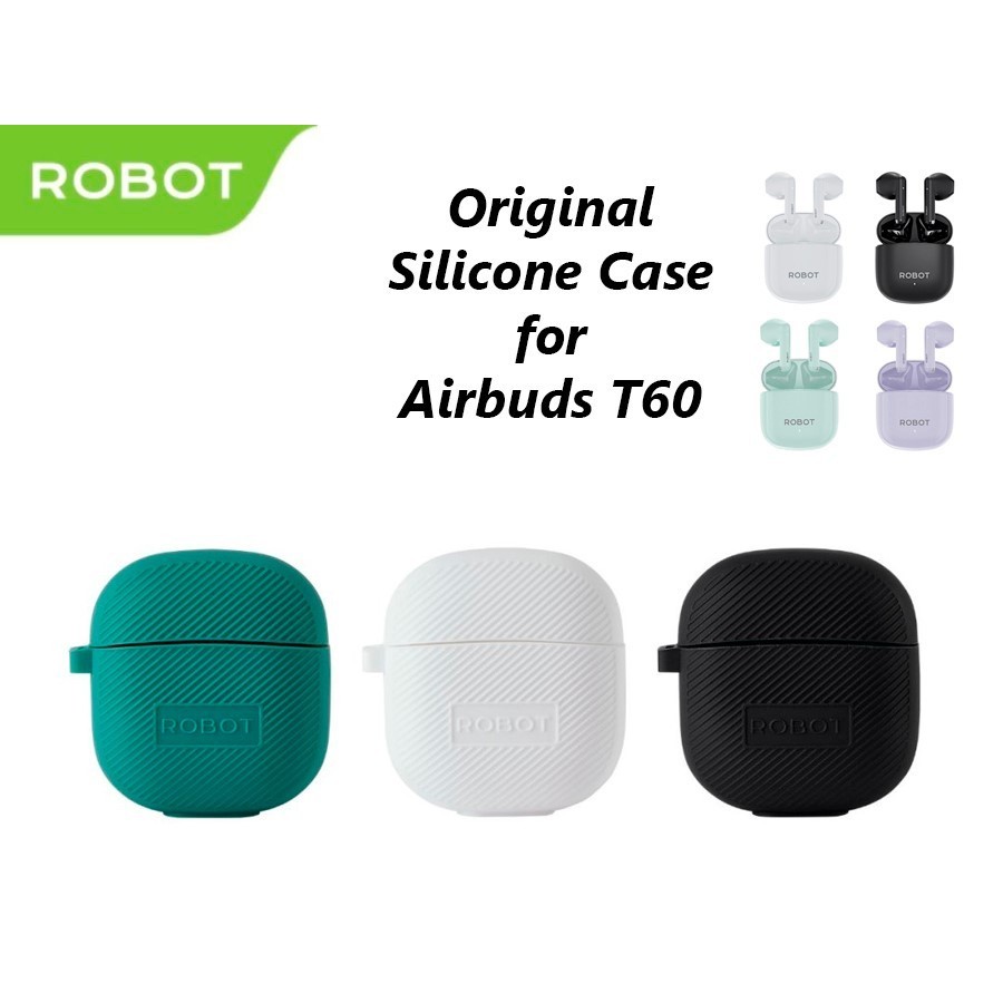Case TWS Robot T60 Silicone / Cover Case TWS Robot Airbuds Original Pelindung Tempat Cas TWS Bluetoo