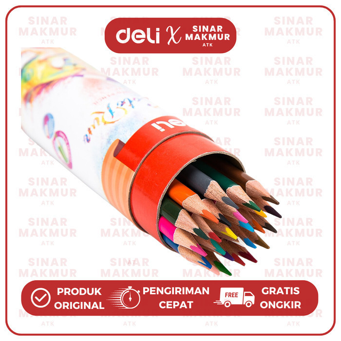 

RB Pensil Warna/Color Pencil 24 Warna dengan Rautan Pensil pada Tabung Deli EC00327 (Set)