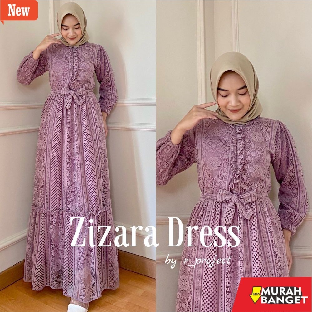 gamis kekinian tahun 2024 5L XXXL XXL XL L M S | DRESS BRUKAT JUMBO BIG SIZE | ZIZARA BRUKAT DRESS J
