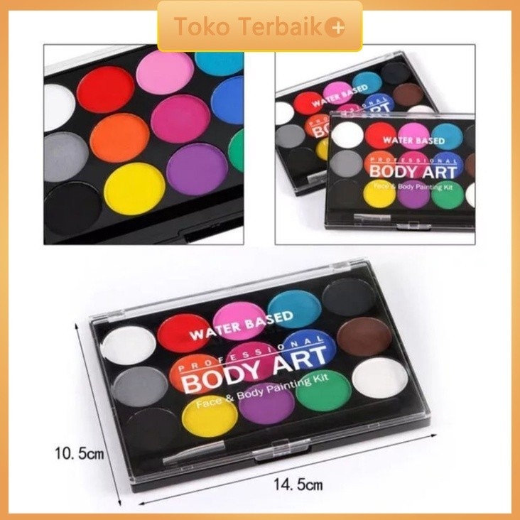 

Body Art 15 Colour Set +2 Brush / Face Painting / Body Paint Art Supplies Stationery