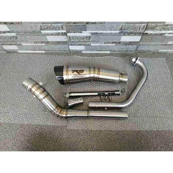 KNALPOT RACING R9 TiTANIUM PNP CBR,,CB,,R15,,VIXION,,GSX,,SATRIA F,,SONIC,,MEGAPRO,,TIGER,,MX KING,,