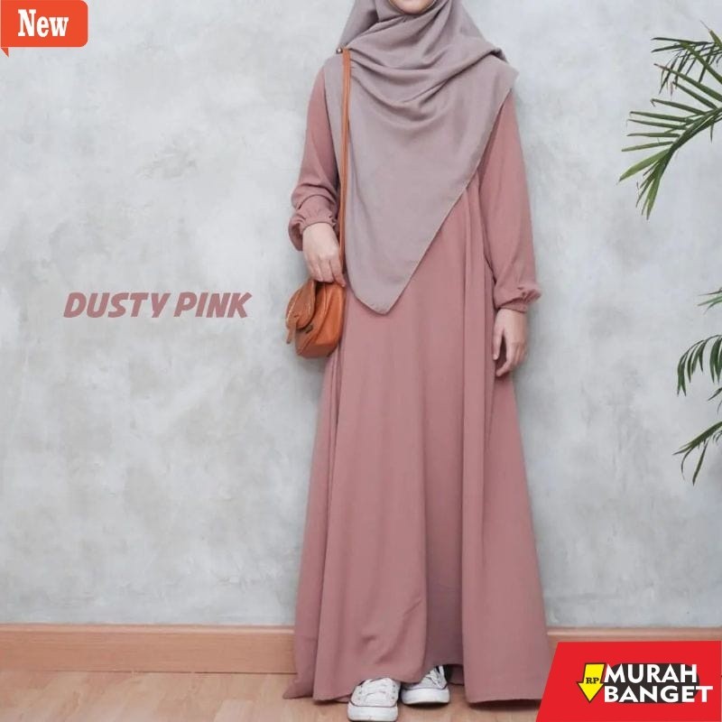 abaya shopee haul 2024 Abaya Gamis Terbaru Tangan Karet Abaya Polos
