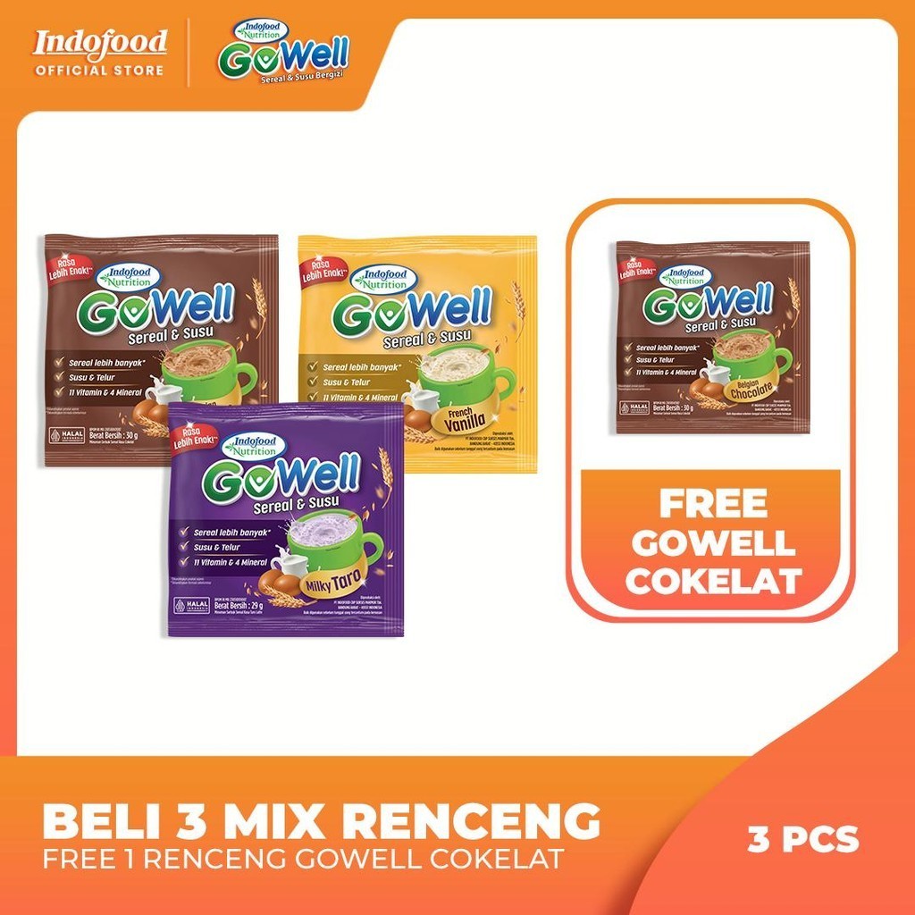 

Mix Buy 3 Get 1 - Free Gowell Sachet Rejuv Coklat 1 Renceng