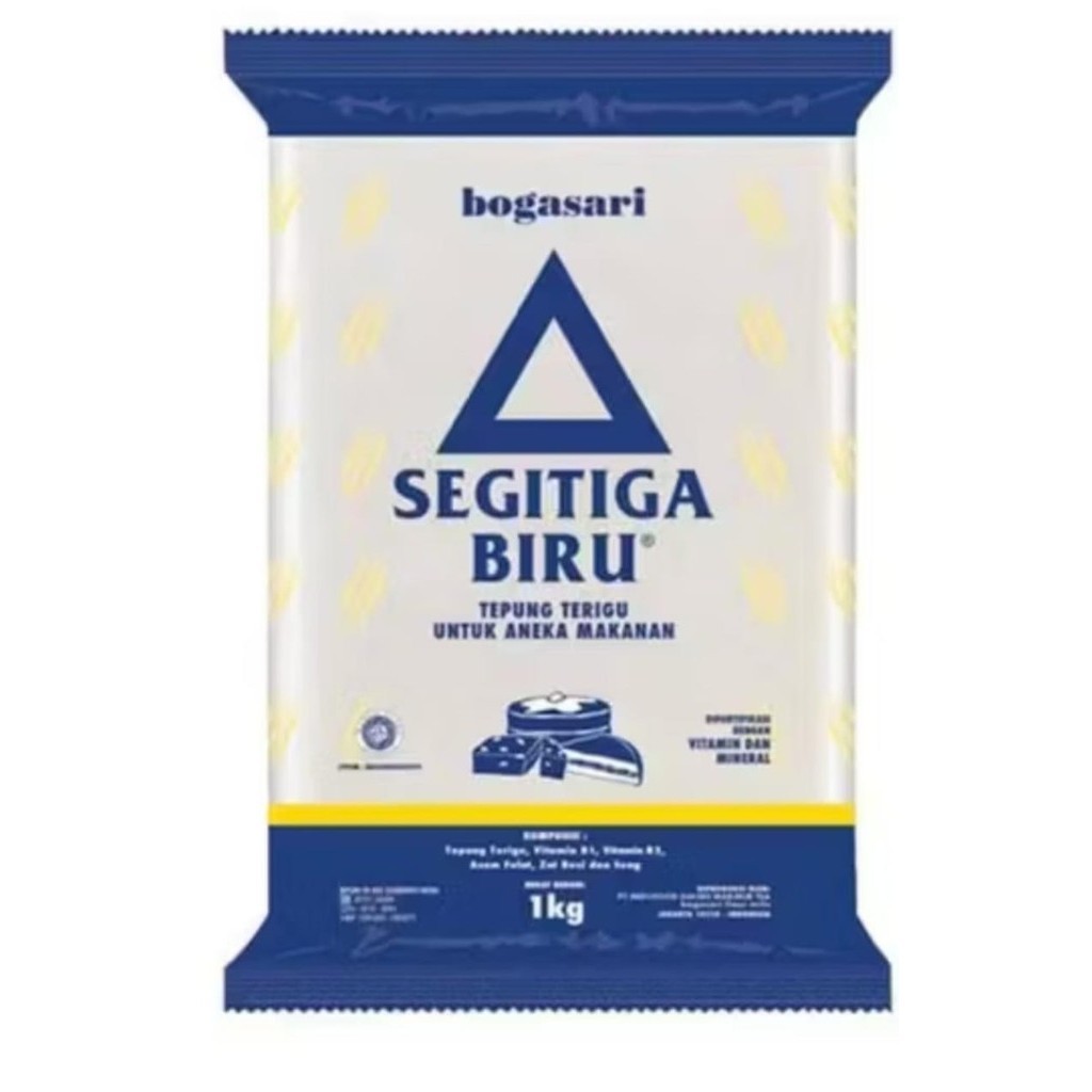 

Tepung Terigu Segitiga Biru Bogasari 1 kg Protein Sedang