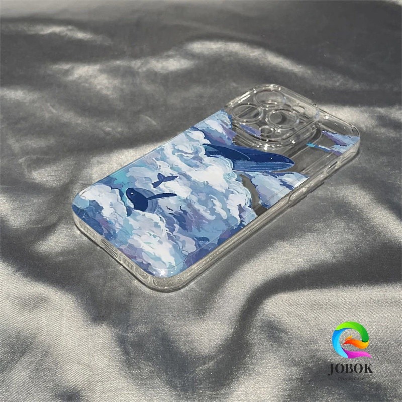 Casing Iphone Aesthetic Sea Whale  Case Bening Clear Case Iphone 13 12 11 PRO MAX 14 15 PLUS XS XR 6