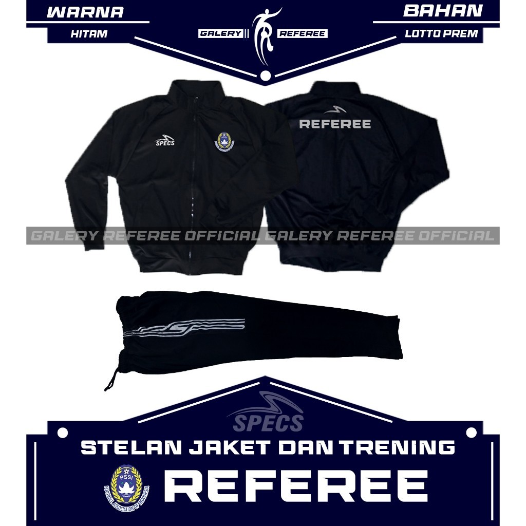 JAKET STELAN OLAHRAGA - JAKET & TRENING Sablon SPECS - PSSI - REFEREE// PRODUK MURAH PROMO SALE