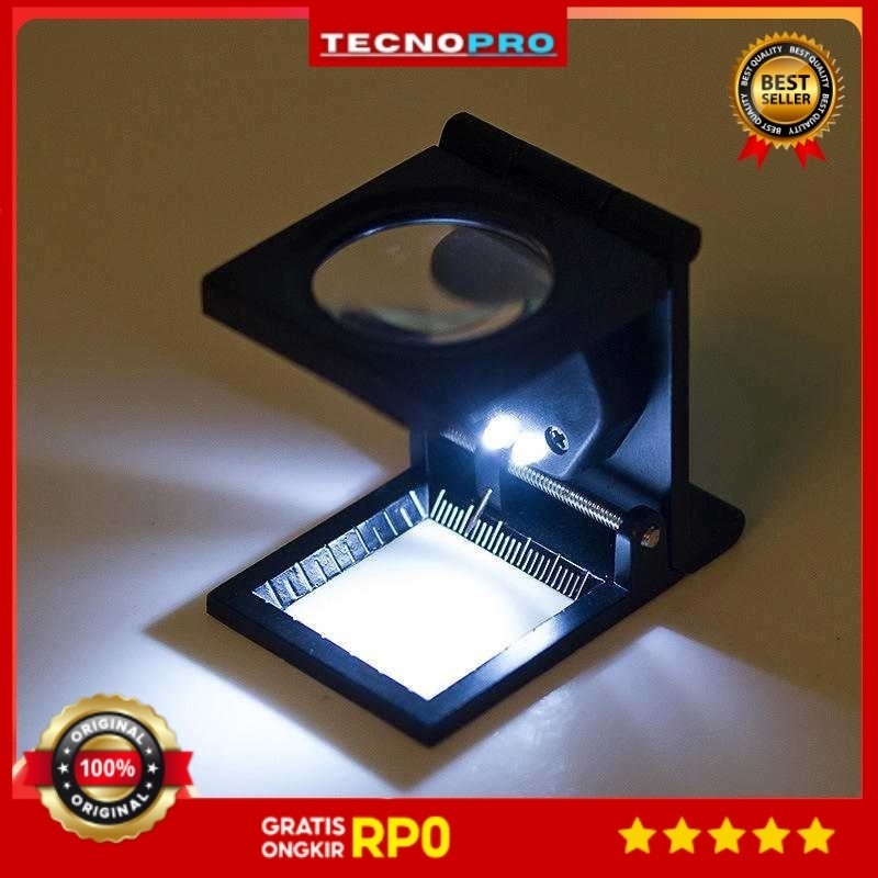 

TECNOPRO - SRATE Kaca Pembesar Lup Magnifier 10x Double LED Foldable - SR1