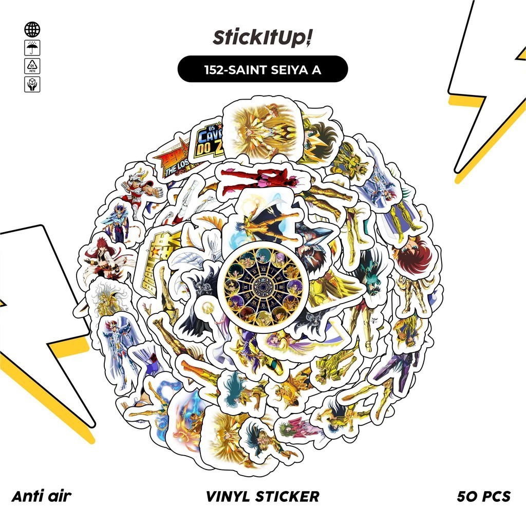 

COD✨ 100 Pcs Stiker Motif Anime Saint seiya Anti Air Untuk Dekorasi Notebook Sepeda Skateboard Handphone DIY