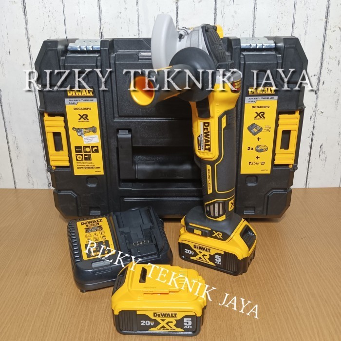 DEWALT DCG405P2 DCG405 Mesin Gerinda Baterai Cordless Brushless Angle Grinder 4" 100MM 20V DCG405