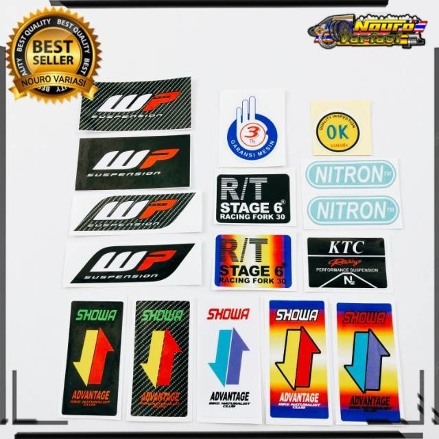 COD stiker warning  wp showa nitron ktc garansi ok rt stage print kualitas  thailand thailook mantap