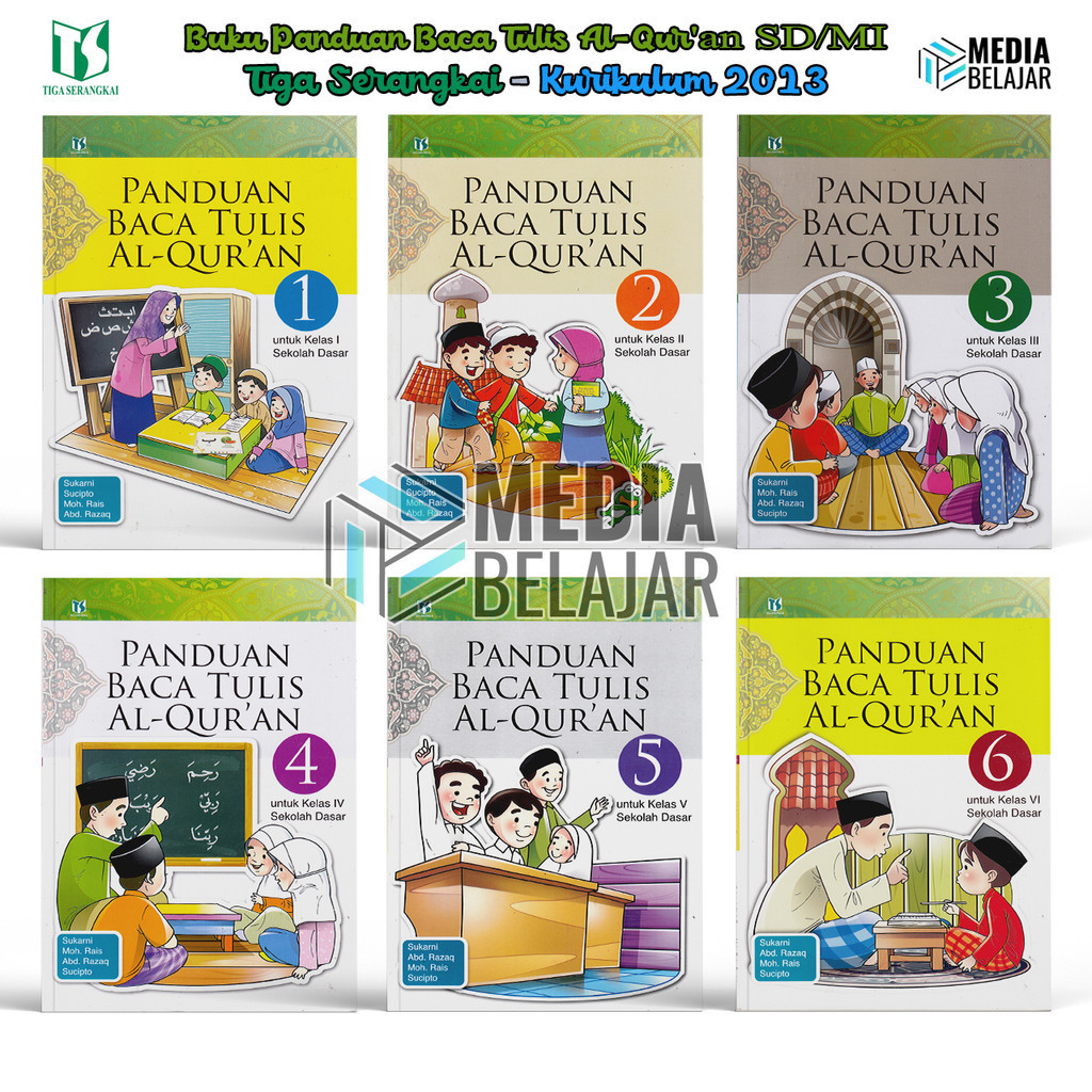 Buku Panduan Baca Tulis Al-Qur'an (BTQ) Kelas 1 2 3 4 5 6 Tiga Serangkai