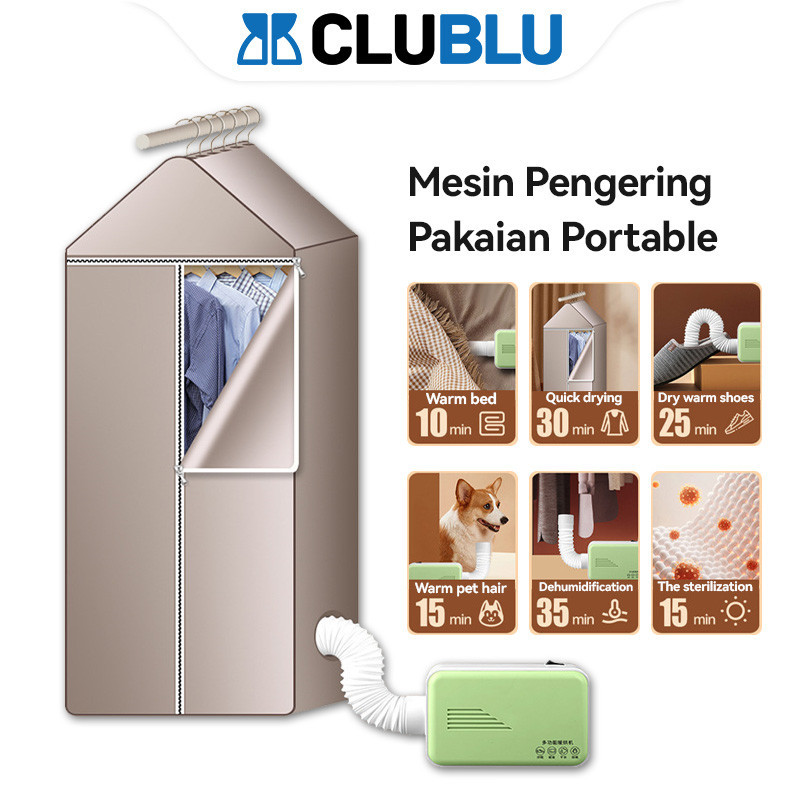 <CLUBLU> Mesin Pengering Pakaian Portable Pengering Baju Mini Elektrik Clothes Dryer Sepatu Mandi