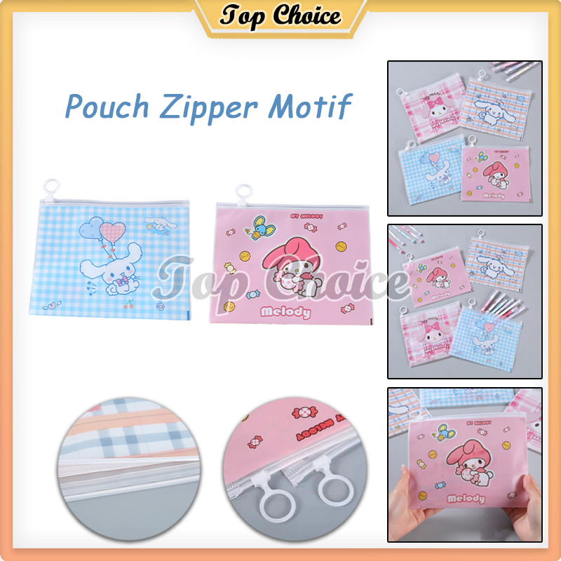 

Pouch Zipper Motif Sanrio / Tempat Pensil / Zipper Stationery Bag