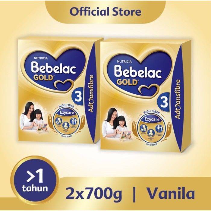 

TERJUAL Paket 2 - Bebelac Gold 3 Vanila Susu Bubuk Tinggi Serat 700 GR