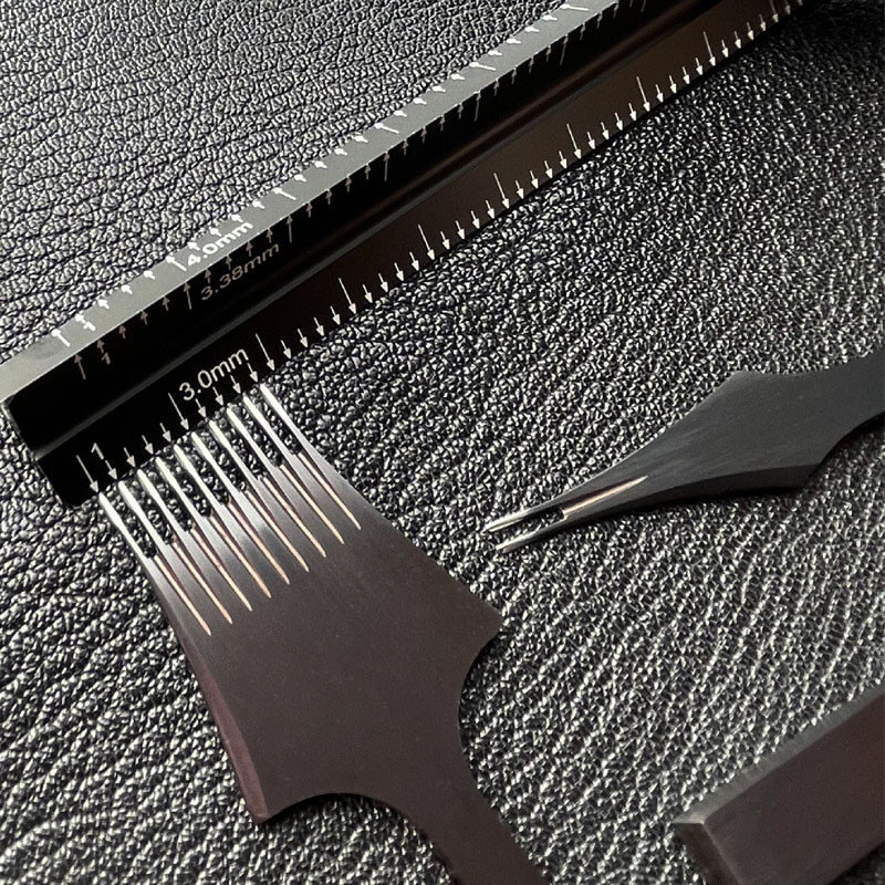 

Leather craft Pricking Iron Holes Stitching Spacing Punching Positioning Ruler