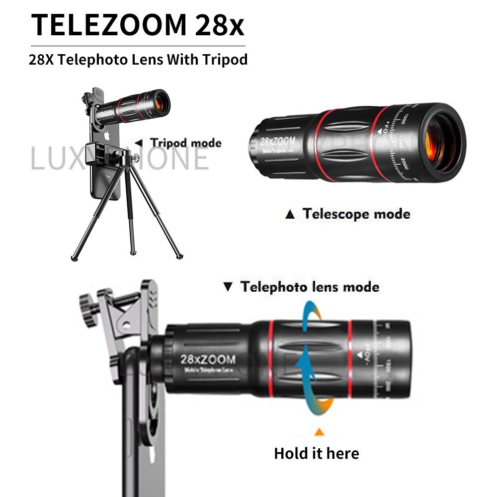 Tele Zoom Lensa Apexel 28x Zoom Lensa Apexel 18x25 Original Lensa Zoom Lensa HP Universal Bermata HD